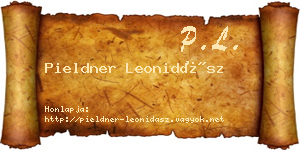 Pieldner Leonidász névjegykártya